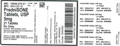 Label 21ct (Label Prednisone Tabs 5mg Bpi(10544 274 21) Qualitest(0603 5337 32) Rev2)